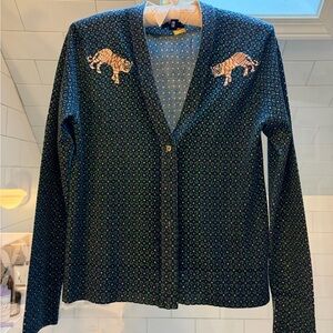 J Crew Emerald Tiger Sweater M